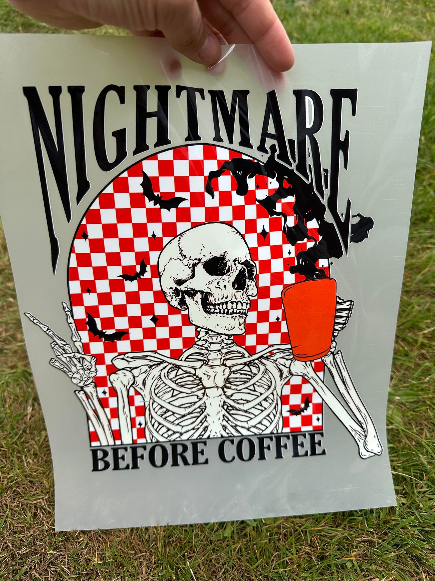 Nightmare before coffee Skellie DTF