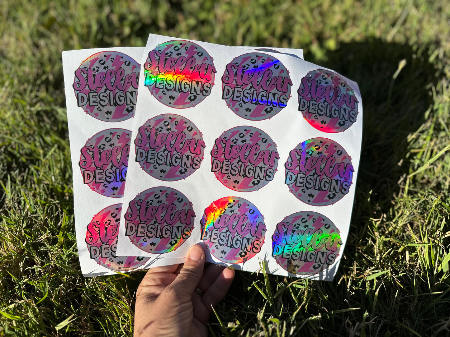 Holographic business stickers