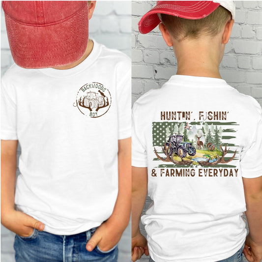 Huntin Fishin Farm Youth Shirt-WHOLE SALE