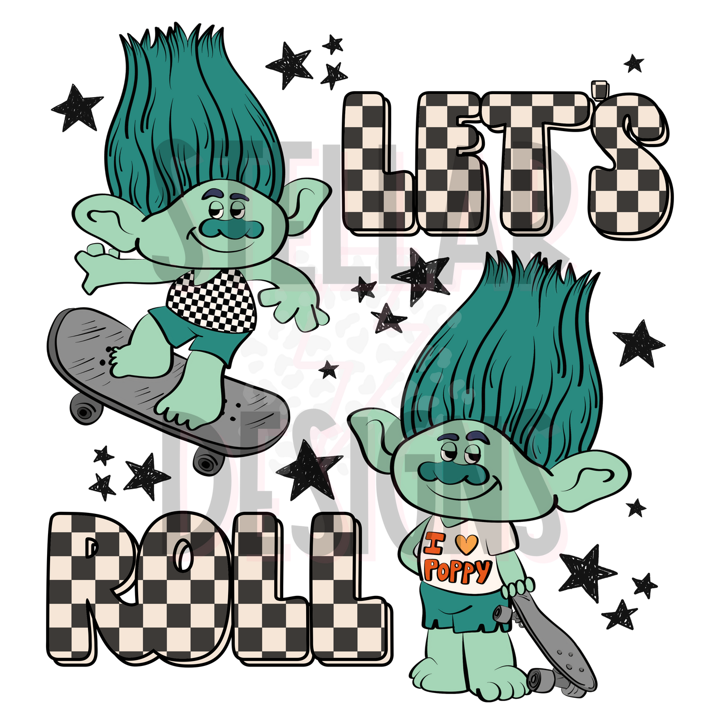 Lets Roll Trolls DTF