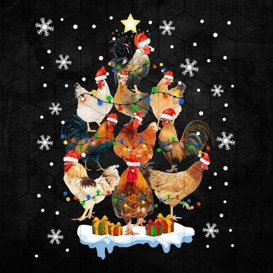 Chicken Christmas Tree DTF