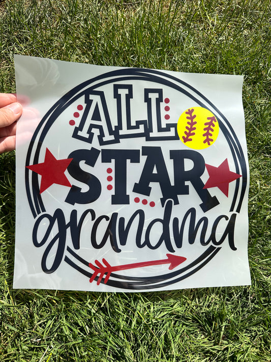 All Star Softball Grandma DTF