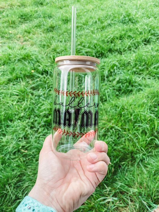 Baller Mama glass beer can cup
