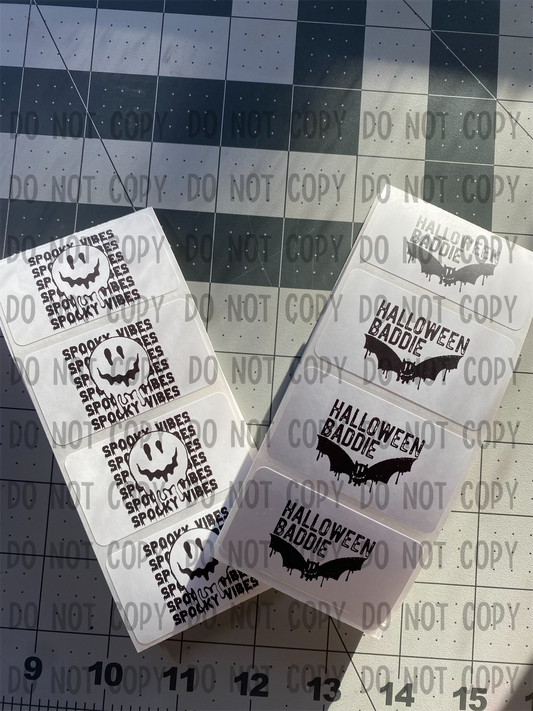 100 Spooky thermal packing stickers