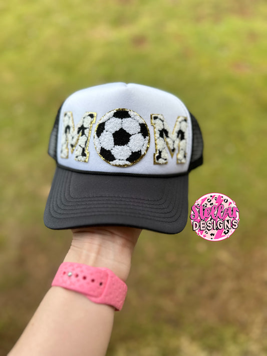 M⚽️M BLACK chenille patch hat soccer